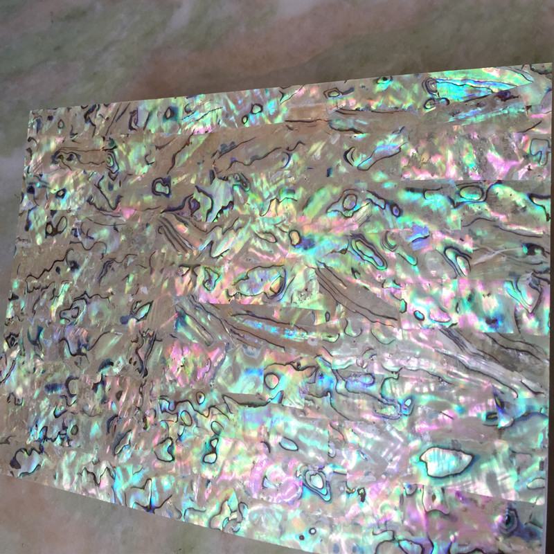 天然深西兰鲍鱼贝壳纸五彩粉绿贝壳薄片创意螺钿雕花镶嵌装饰材料