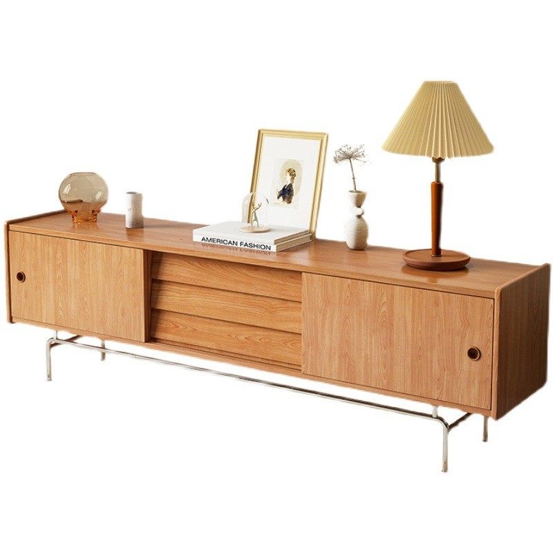 北欧实木电视柜家用客厅不锈钢落地储物地柜民宿创意复古视听柜,住宅家具,电视柜,淘宝优惠券,粉丝福利购,淘宝优惠卷