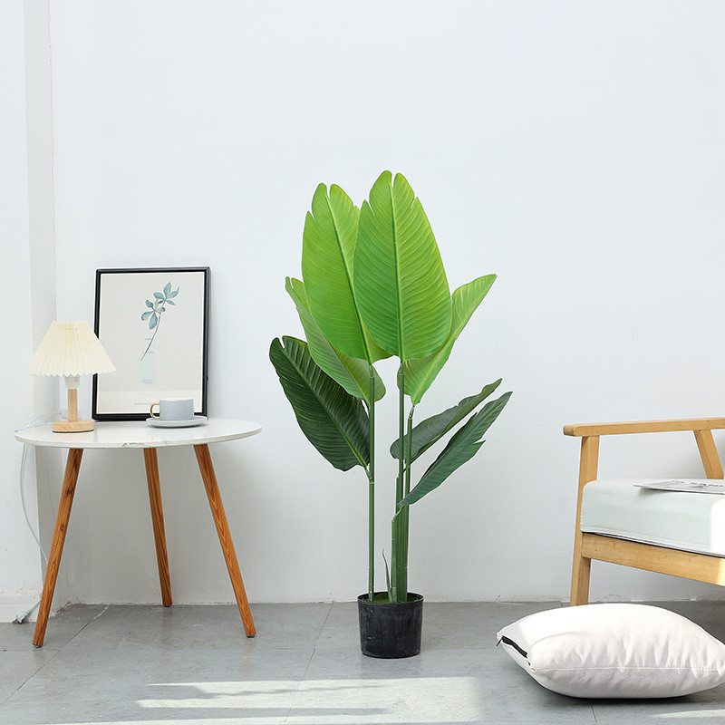 北欧旅人蕉大型仿真植物盆栽盆景造景装饰网红芭蕉叶假树室内批发