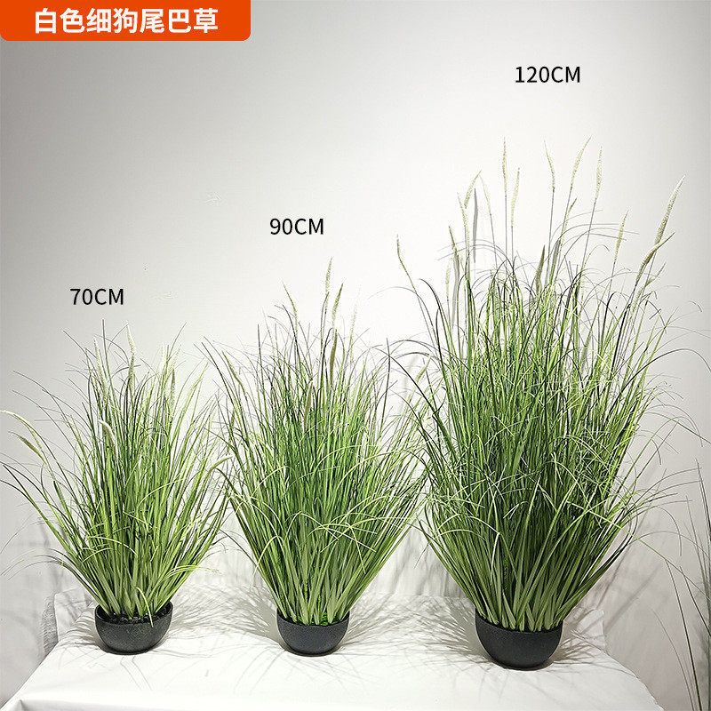 仿真花尾狗简约芦苇盆景摆件园林景观配材家居装饰落地摆件
