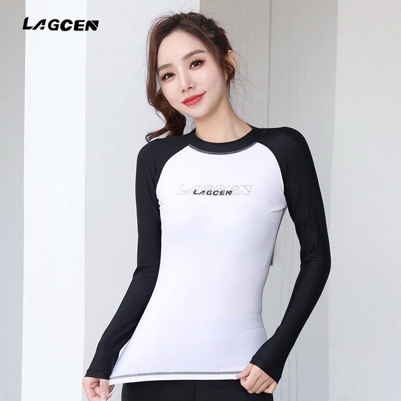 防晒水母衣/朗晨潜水服分体长袖lagcen套装女速干保守显瘦浮潜服