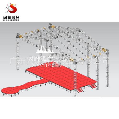 热销厂家庆典铝合金舞台桁架批发热销婚庆升降拼装舞台舞台灯光