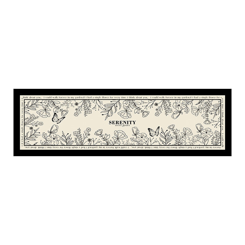 gz6m黑白印象pvc进门厨房地垫防水防油耐脏可擦免洗皮革阳台