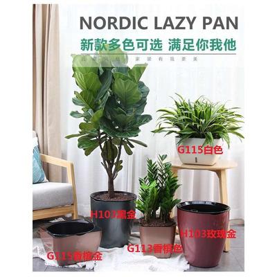 欧林泽落地办公室室内商场花盆种植盆阳台租摆棉线懒人吸水盆