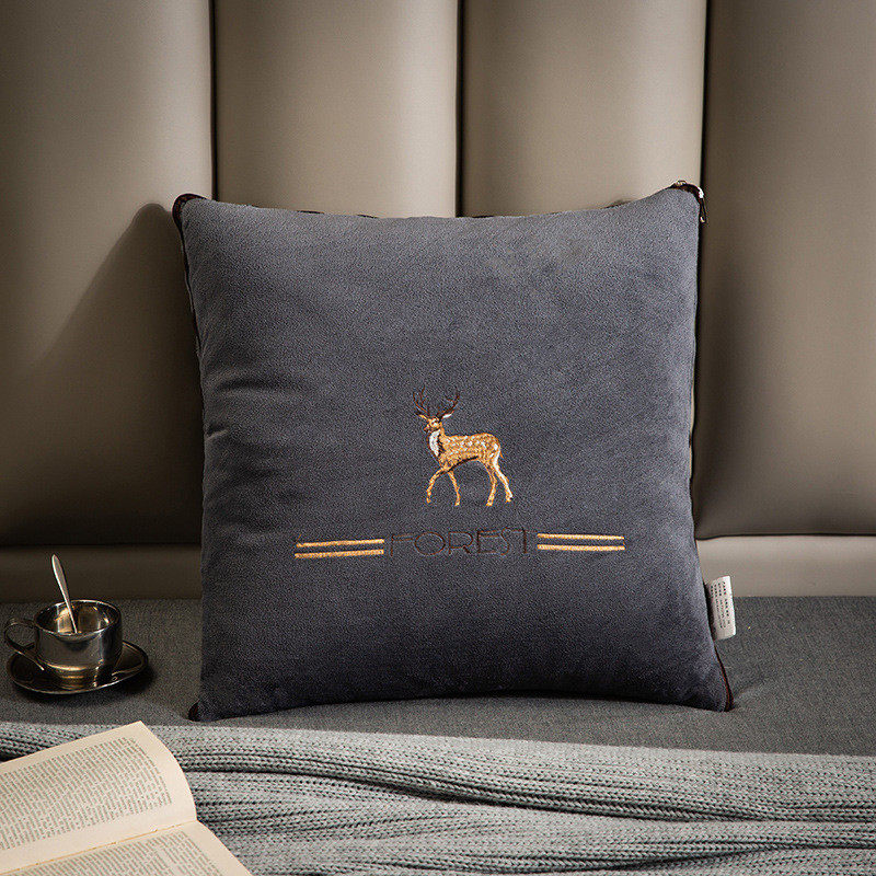 北欧两用抱枕被加厚二合一靠垫可折叠空调被汽车办公室午睡小毛毯