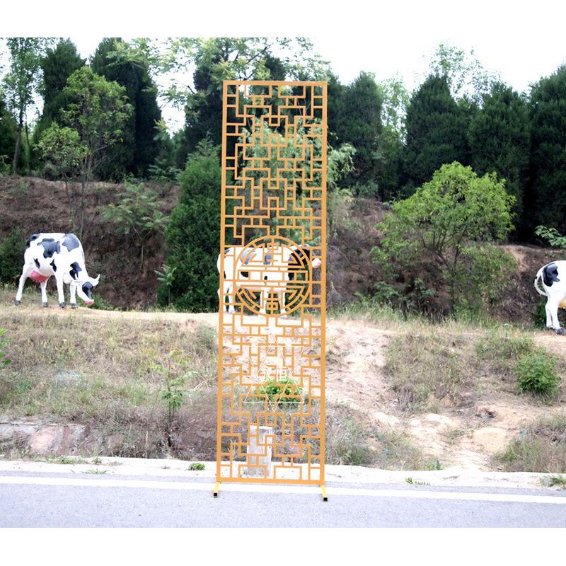 新款中式铁艺道具婚庆屏风雕花镂空背景喜盈门大型舞台装饰摆件