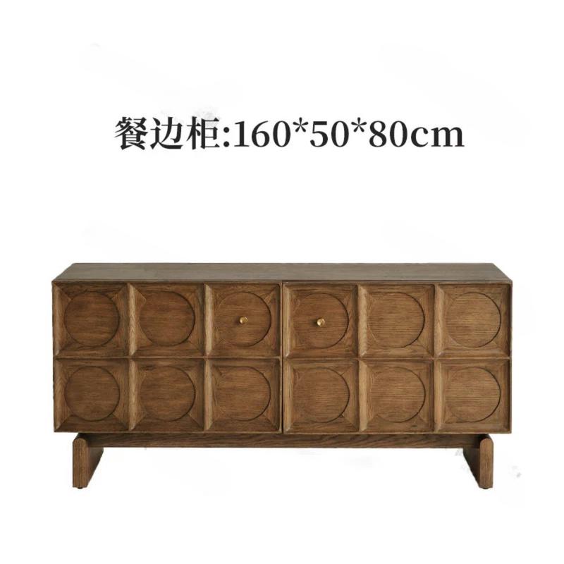 电视柜乡村复古实木餐边柜中古法式简约玄关柜储物柜侘寂风美式