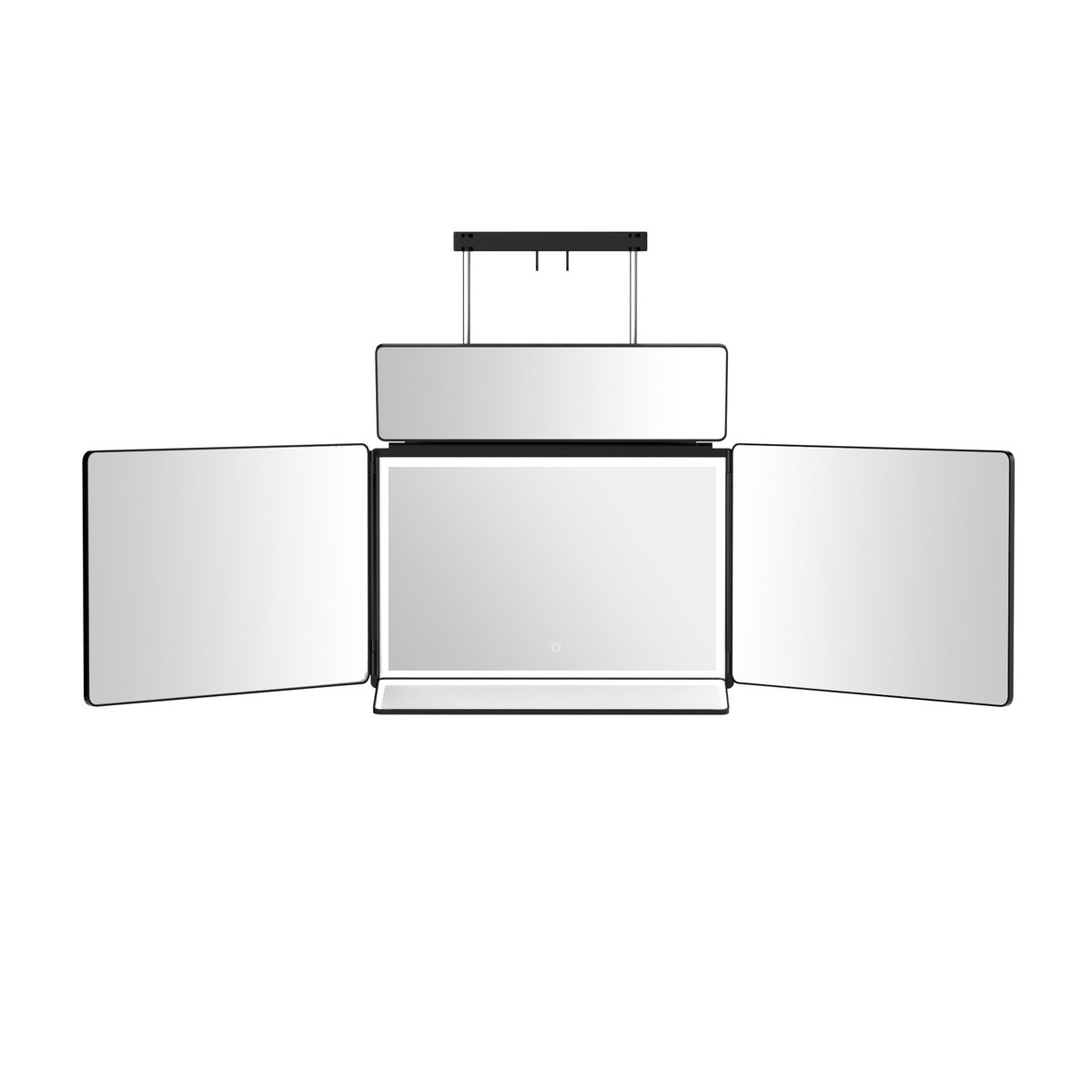 led化妆镜高端网红镜折叠镜美发店镜发廊多面剪发理发多角度带灯