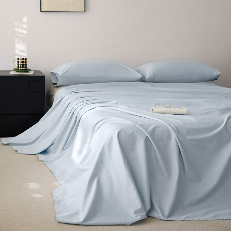 24新款100全棉支贡缎长绒棉单床单素色简约单人双人床笠单件枕套