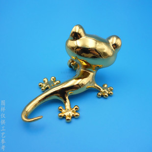 开纯铜定制模实心动物模型摆件3d壁虎纸镇立体桌面装 饰金属工艺品