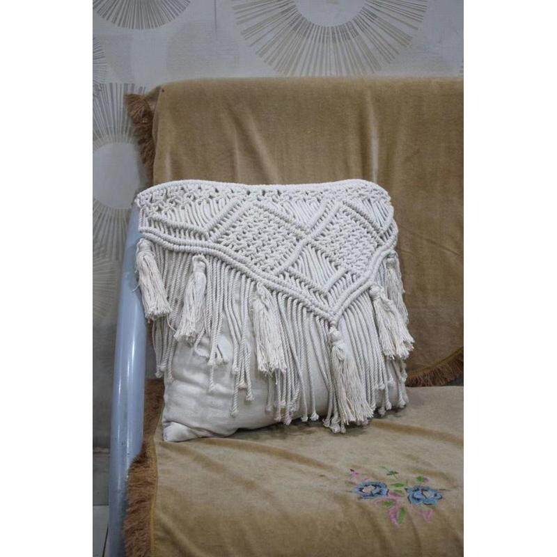 手工编织流苏抱枕靠垫客厅ins沙发几何图案装饰枕头套装