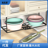 浴室柜下可伸缩脸盆架卫生间免打孔洗漱台收纳架子厕所洗脸盆郑小