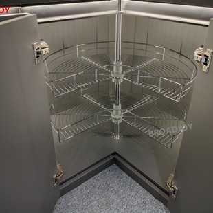 热销拉篮厨房橱柜转角转角小怪物双层旋转拐角转篮270度