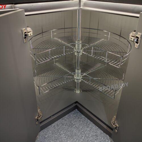 热销转角厨房橱柜转角拉篮小篮双层旋转拐角转怪物270度