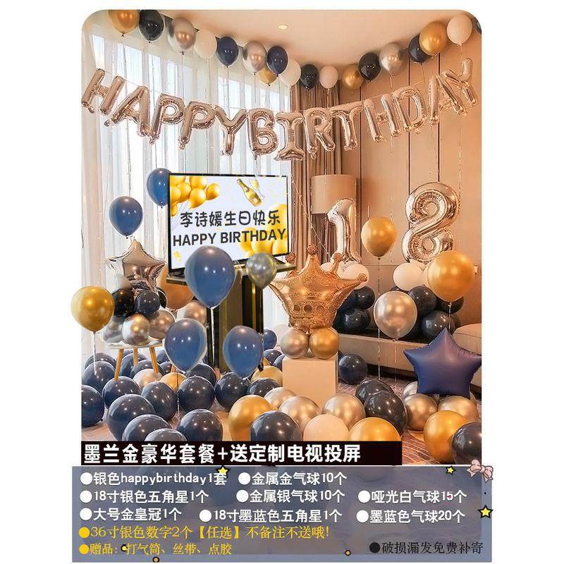生日快乐布置气球派对18岁成人礼女孩装饰用品场景布置男孩背景墙,节庆用品/礼品,气球,淘宝优惠券,粉丝福利购,淘宝优惠卷