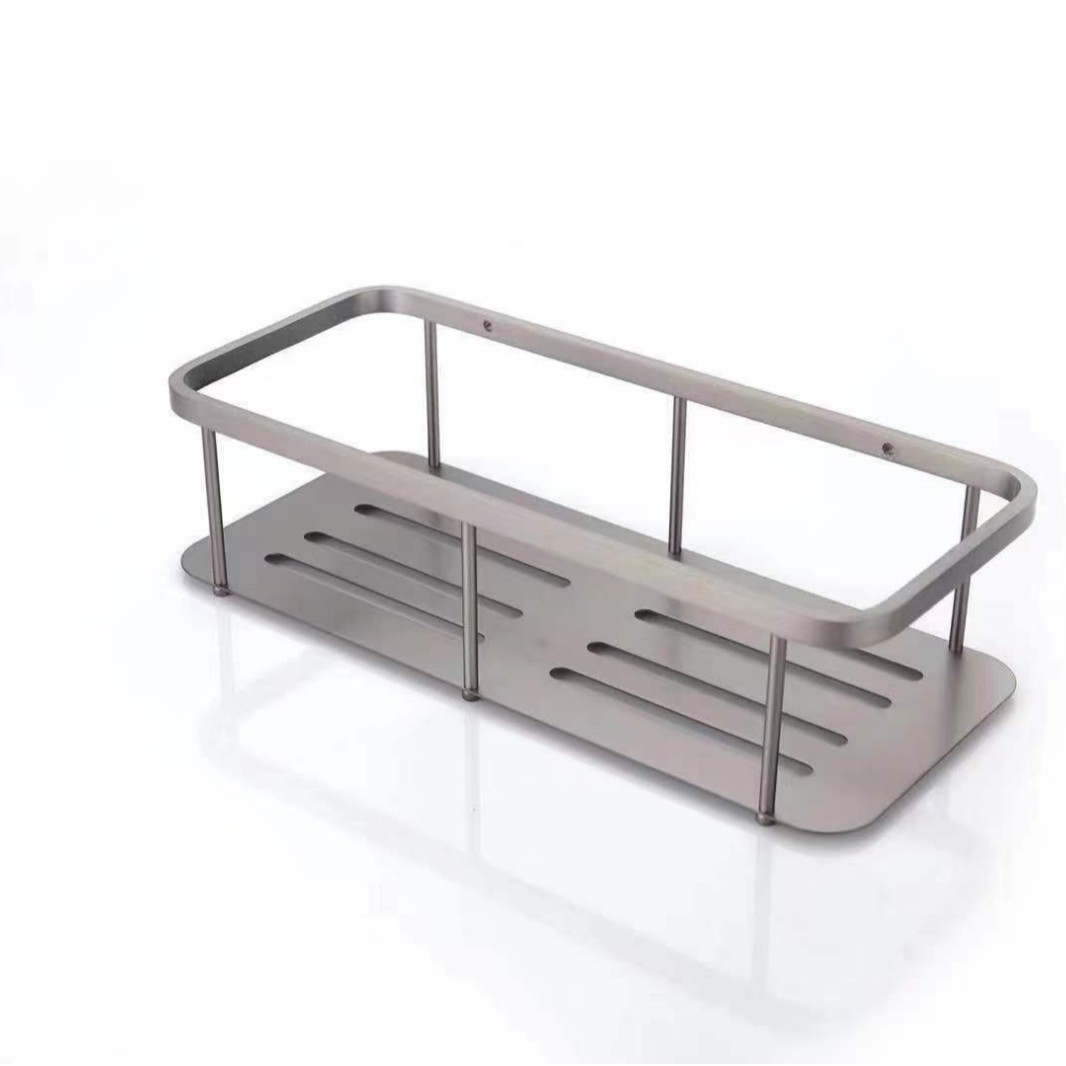 304不锈钢网篮置物架单层浴室卫生间收纳架厨房浴室置物架网篮