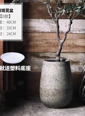 景德镇陶瓷青斑北欧花盆花坛庭院种植多肉盆摆设花园酒店院子复古