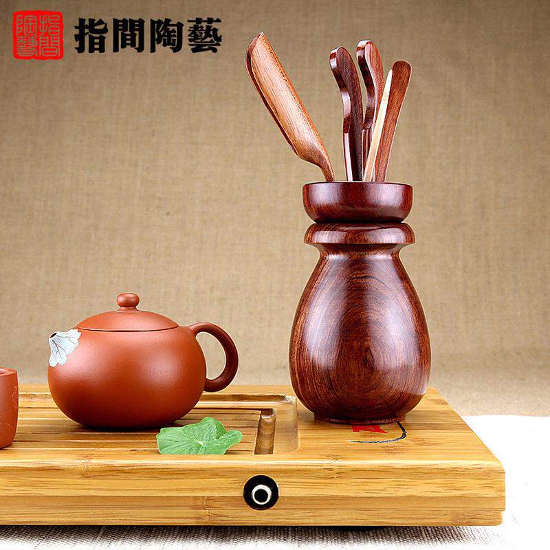 s588茶道六君子套装实木茶夹茶勺茶艺黑檀茶盘茶洗茶道功夫茶具