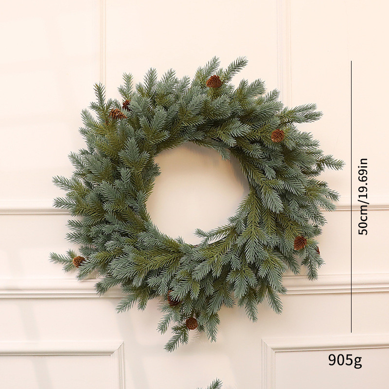 2024新款pe圣诞圣诞冷杉树藤条壁挂橱窗挂件花环装饰品摆件批发