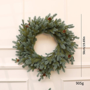 2024新款pe圣诞装饰品摆件冷杉树藤条壁挂橱窗挂件圣诞花环批发