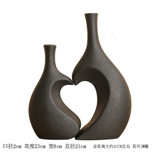 简约养客厅酒柜高档插花高颜值陶瓷花瓶绿植轻奢民宿玄关摆件 欧式