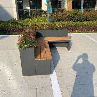 钣log景观花池不锈钢金属景观种植池加工定制金公园金属坐凳花池