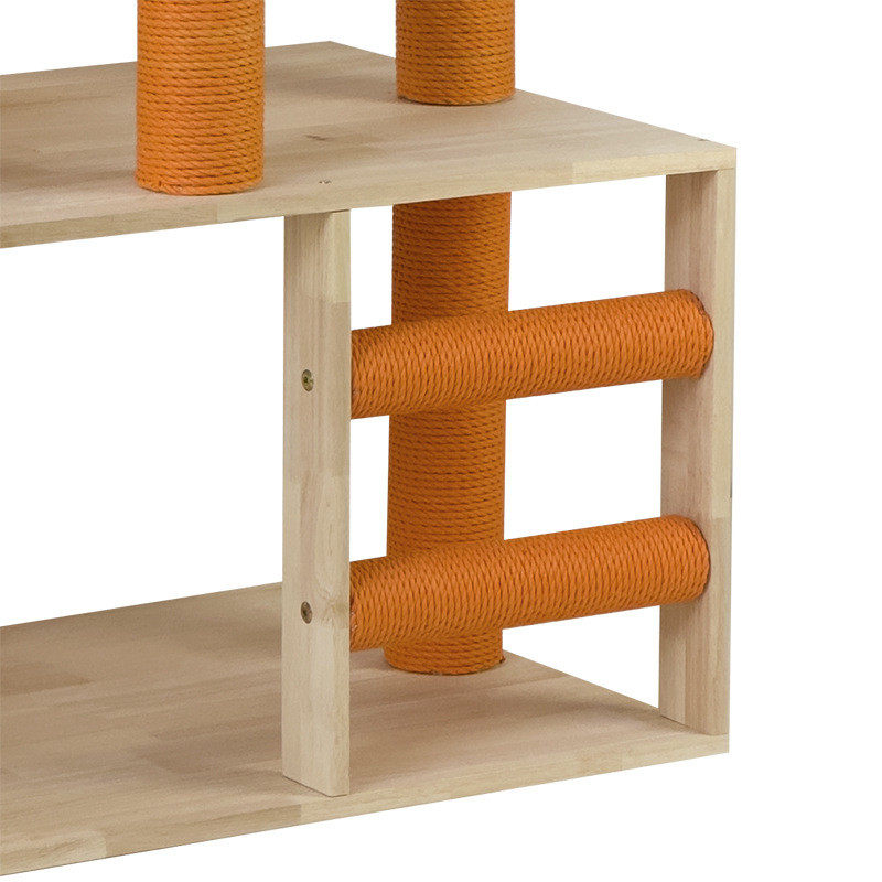 透明多层实木橡胶木猫爬架大型太空舱猫窝猫抓柱猫树猫爬架定制