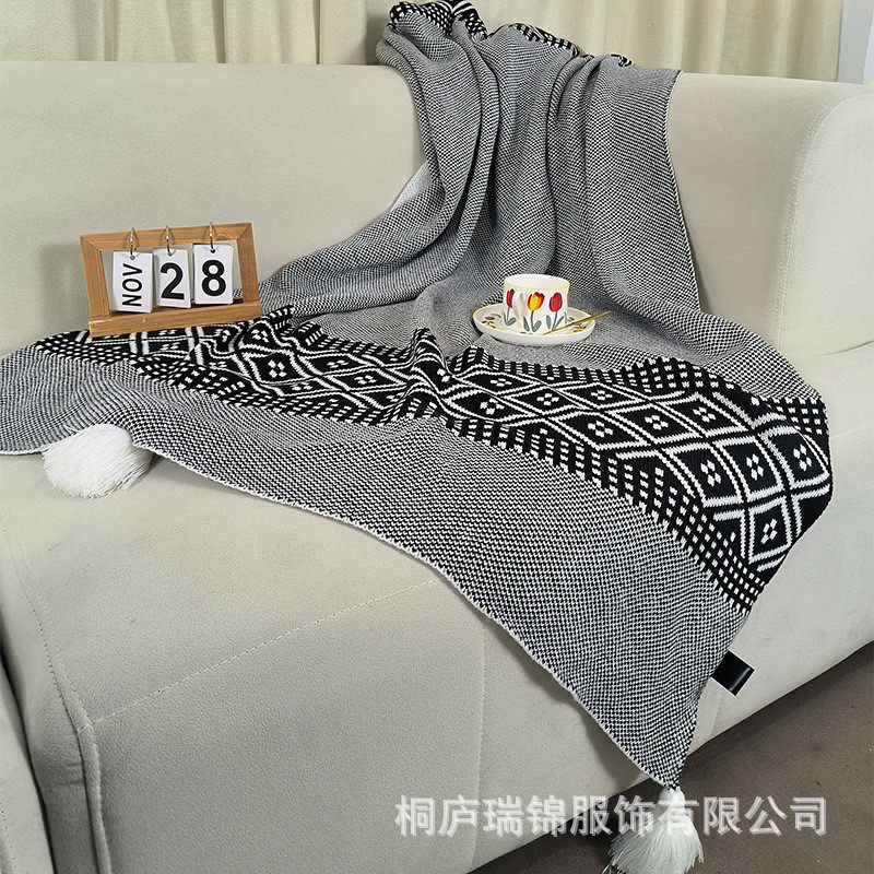 北欧毛毯盖毯客厅沙发毯空调毯针织ins风沙发办公室午睡毯小毯子