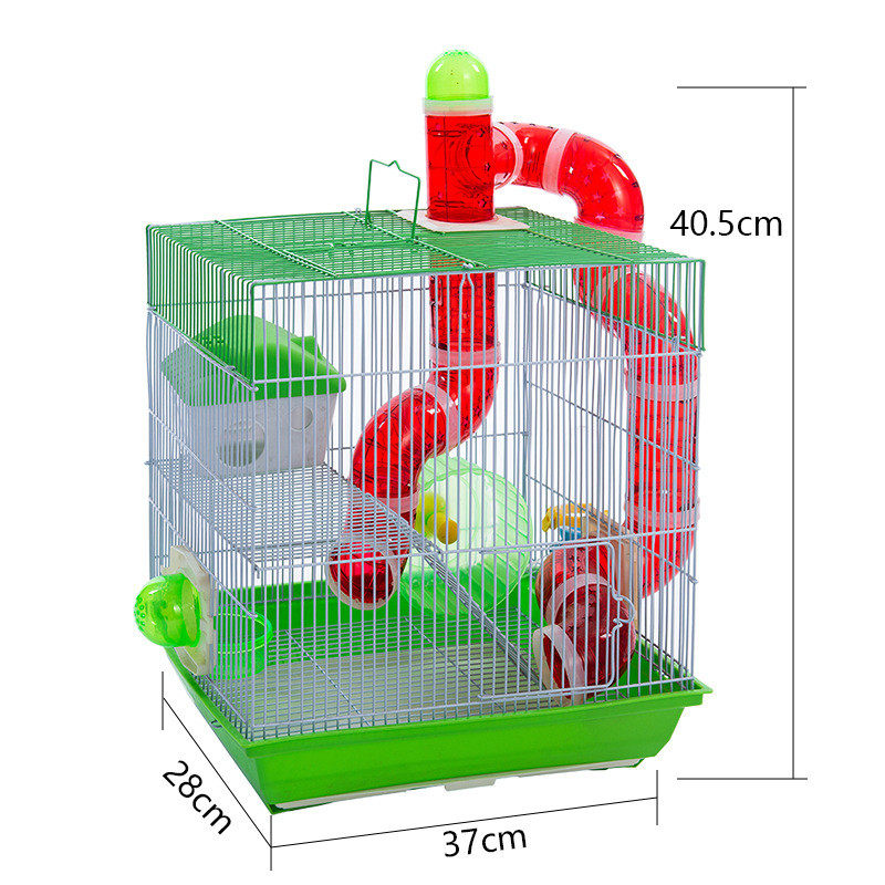 小城堡铁丝金丝熊笼子双层别墅套装小田园仓鼠笼子批发