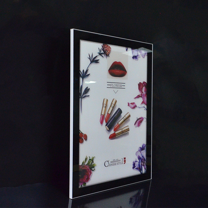 单面磁吸灯箱餐馆酒店价目表商场电梯广告牌铝合金无边框led灯箱