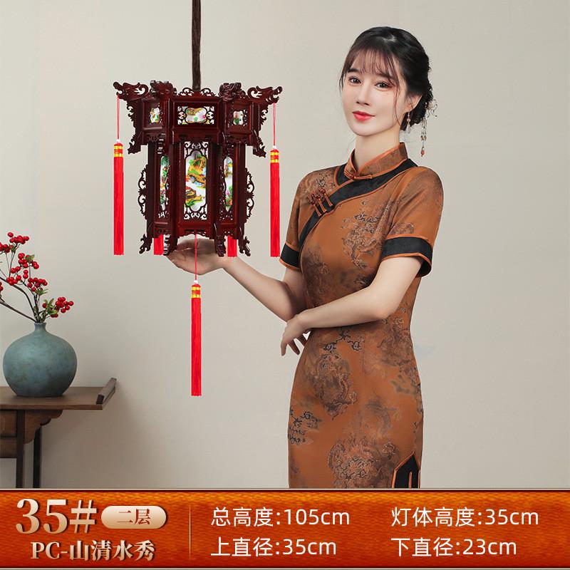 仿古中式实木灯笼大全六角古风中国风阳台大门新款结婚宫灯笼庭院