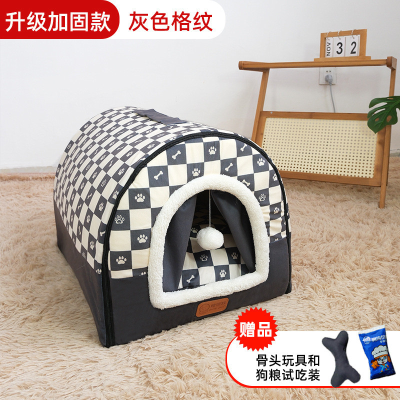 猫窝冬季保暖封闭式可拆洗室外猫屋冬天睡觉帐篷房子猫狗屋狗窝