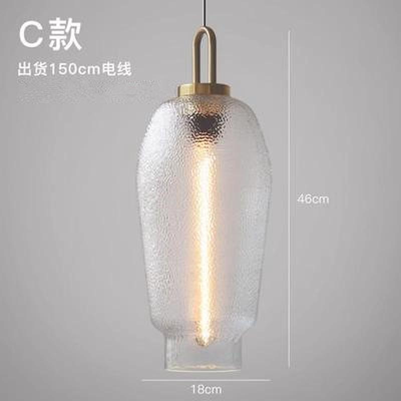 现代简约轻奢风格后北欧创意玻璃吊灯设计师餐厅吧台样板房装饰灯