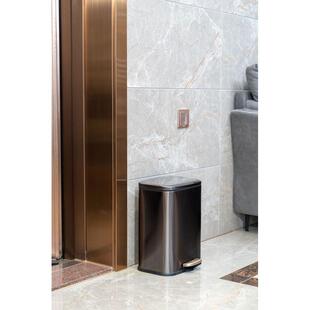 不锈钢垃圾桶家用方形收纳盒客厅高颜值ins风带盖脚踩脚踏式大号