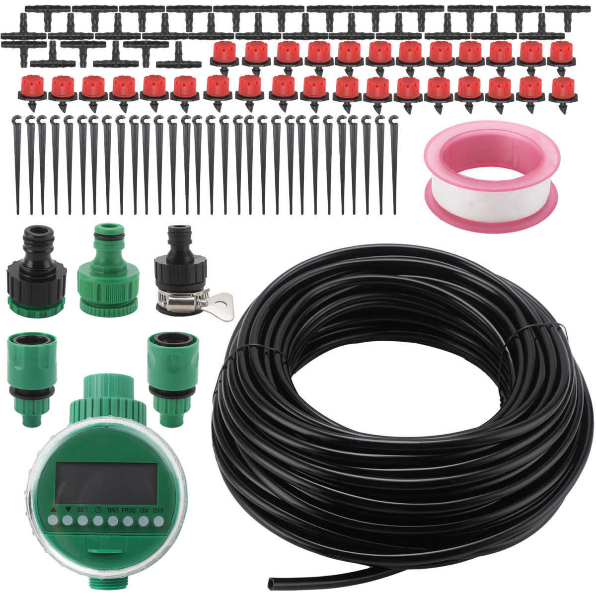 自动花园灌溉套装园林自动浇花滴灌套装花盆花卉灌溉25m毛管