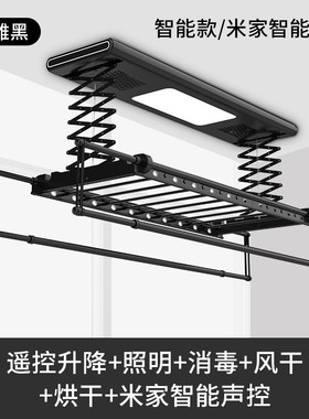 9opu批发新款升降电动晾衣架智能烘干阳台室内家用遥控折叠伸缩自