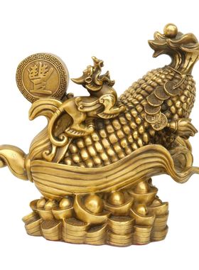 纯玉米貔貅大丰收黄铜铜貔貅金钱玉米摆件家居招财