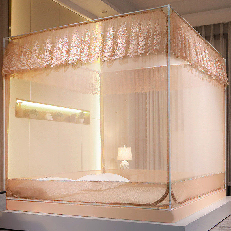 ali6套床垫蚊帐无底三门公主风儿童防摔1.5m1.8x2乘两米二拉链床