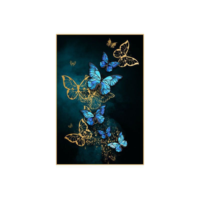 轻奢北欧晶瓷画玄关酒店现代简约蝴蝶挂画客厅装饰画样板房墙壁画图片