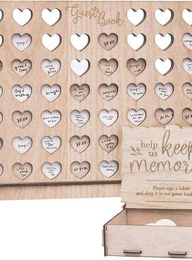 厂家批发婚礼木质签到本摆森系个性签到薄创意节日派对guestbook