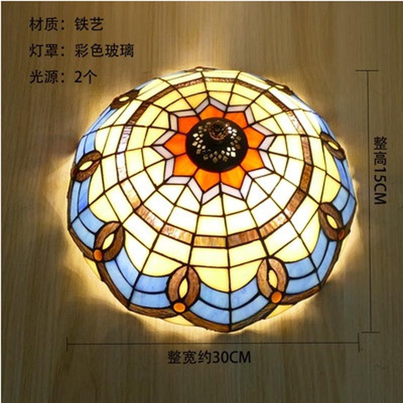 蒂凡尼欧式复古地中海酒吧艺术吸顶灯客厅卧室玄关阳台过道灯饰具