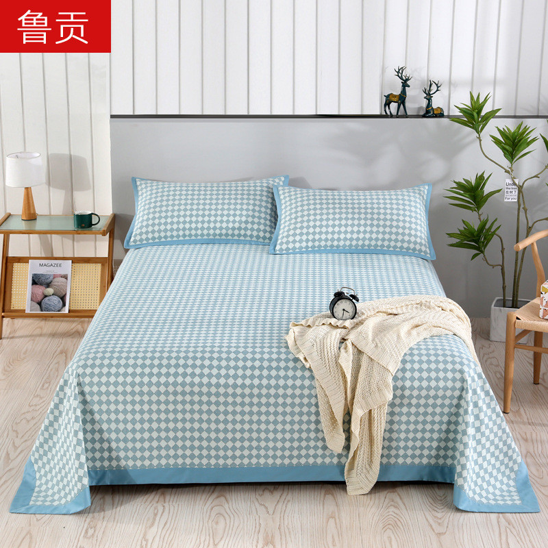 26x8纯亚麻凉席三件套大纯亚麻床单双人空调席可水洗夏天季软席子