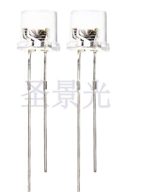 f5有边平头蓝光led直插灯珠600-800mcd高亮5mm白发蓝发光二极管