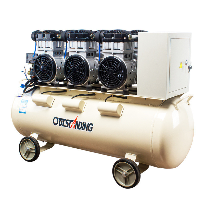 润滑1500wx3-100l低噪音压缩机无油奥突斯空压机气泵汽车美容店
