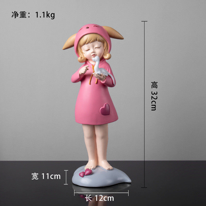 少女心摆件看书书柜现代简约创意家居饰品客厅卧室女孩儿童房装饰