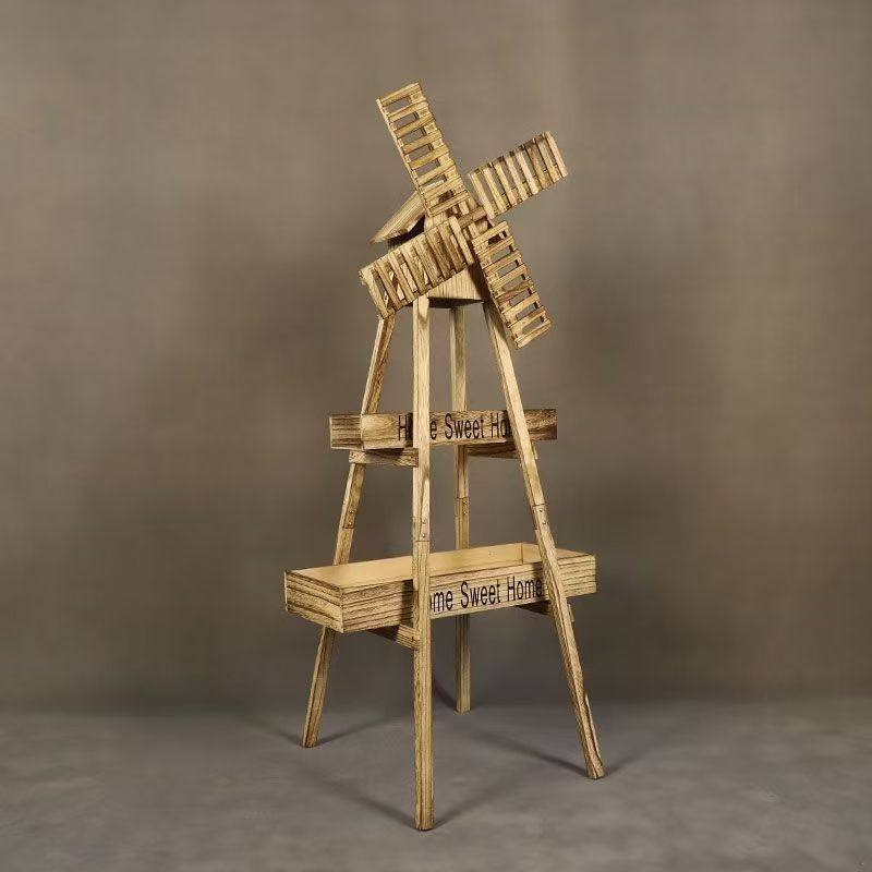 实木复古旋转风车田园置物花架户外婚庆迎宾装饰花器摆件婚礼道具,家居饰品,户外/庭院摆件,淘宝优惠券,粉丝福利购,淘宝优惠卷