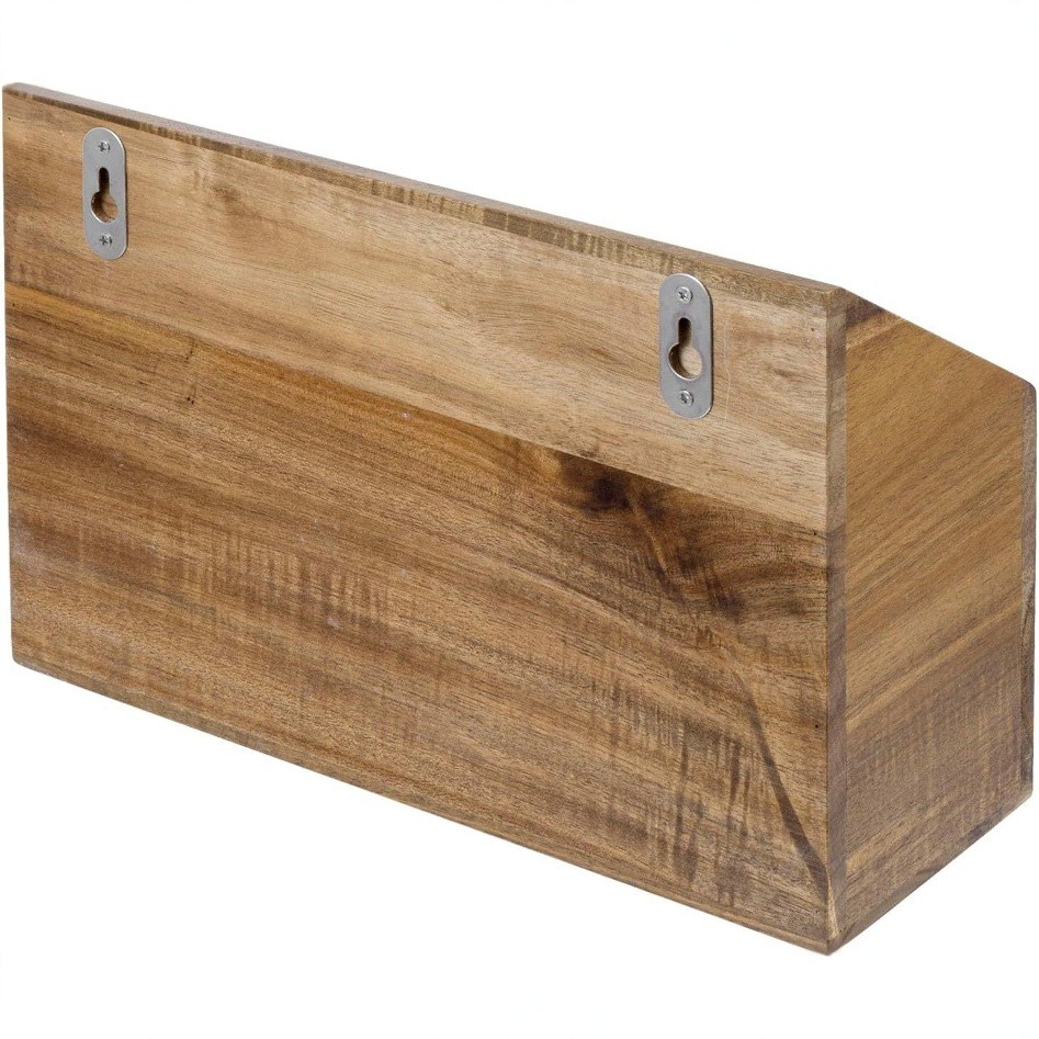 实木收纳盒墙上账单信封整理盒乡村装饰储物盒黑板杂志实木盒带