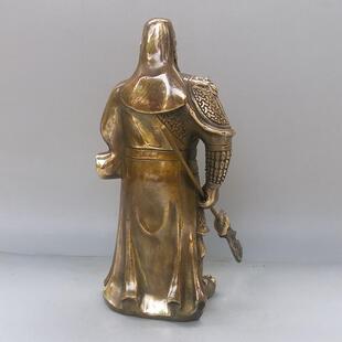 厂家直供纯铜摆件武财神仿古人物关二爷黄铜关云长居家关公批发