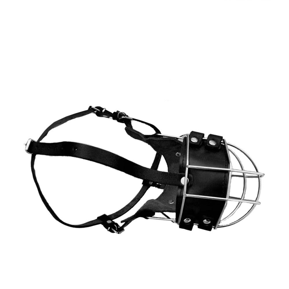 罗威纳专用口笼工作犬马犬德牧防笼套不锈钢牛皮口笼训犬口咬嘴