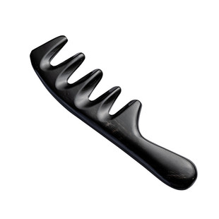 新款加厚黑水牛角定制logo齿梳大号20cm按摩梳防静电头疗按摩梳五